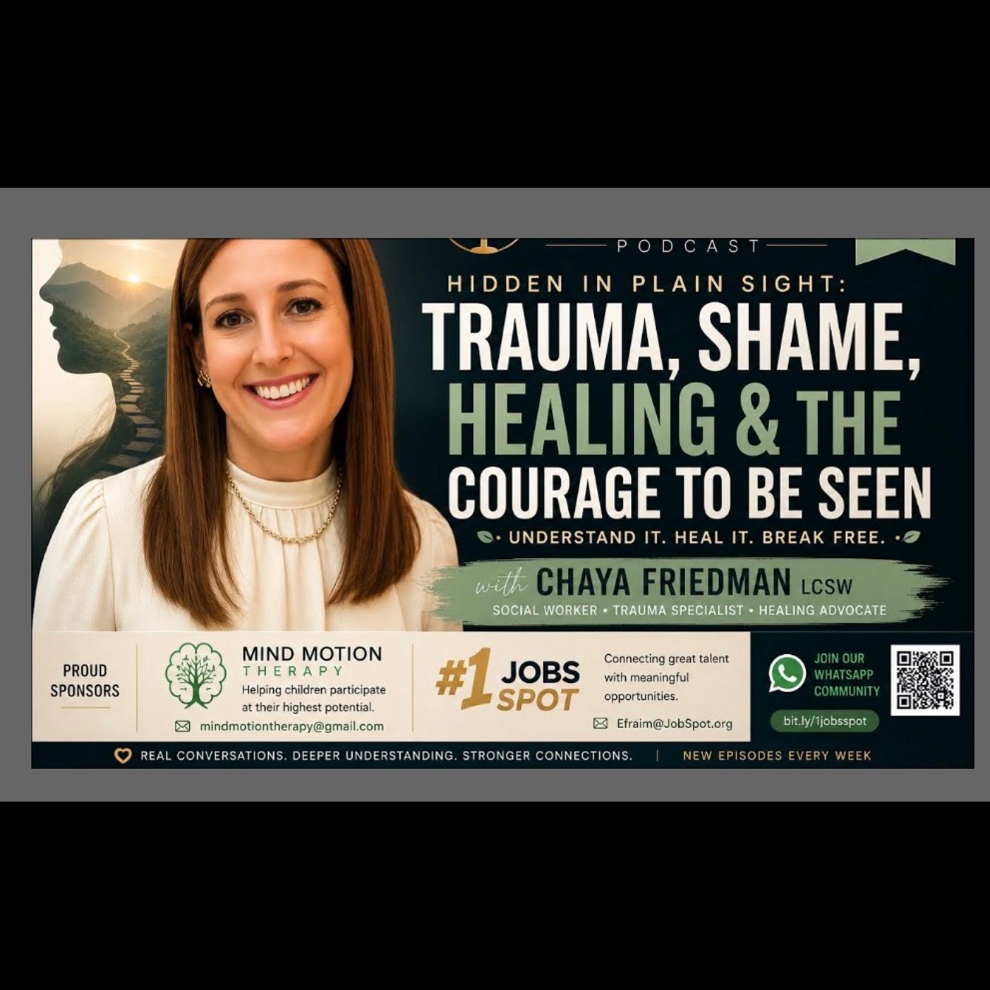 🎙️ Hidden in Plain Sight: Trauma, Shame, Healing & the Courage to Be Seen | Chaya Fridman, LCSW episode artwork