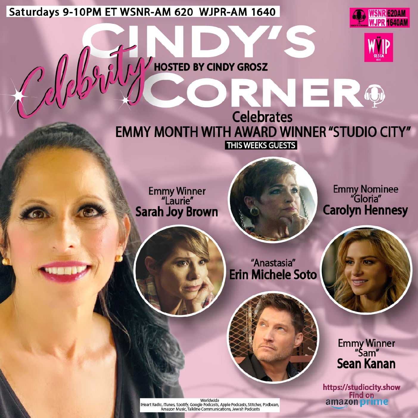 Cindy's Celebrity Corner with Cindy Grosz Celebrating Emmy Winner Studio City with Carolyn Hennesy, Sarah Joy Brown, Erin Michele Soto and Sean Kanan