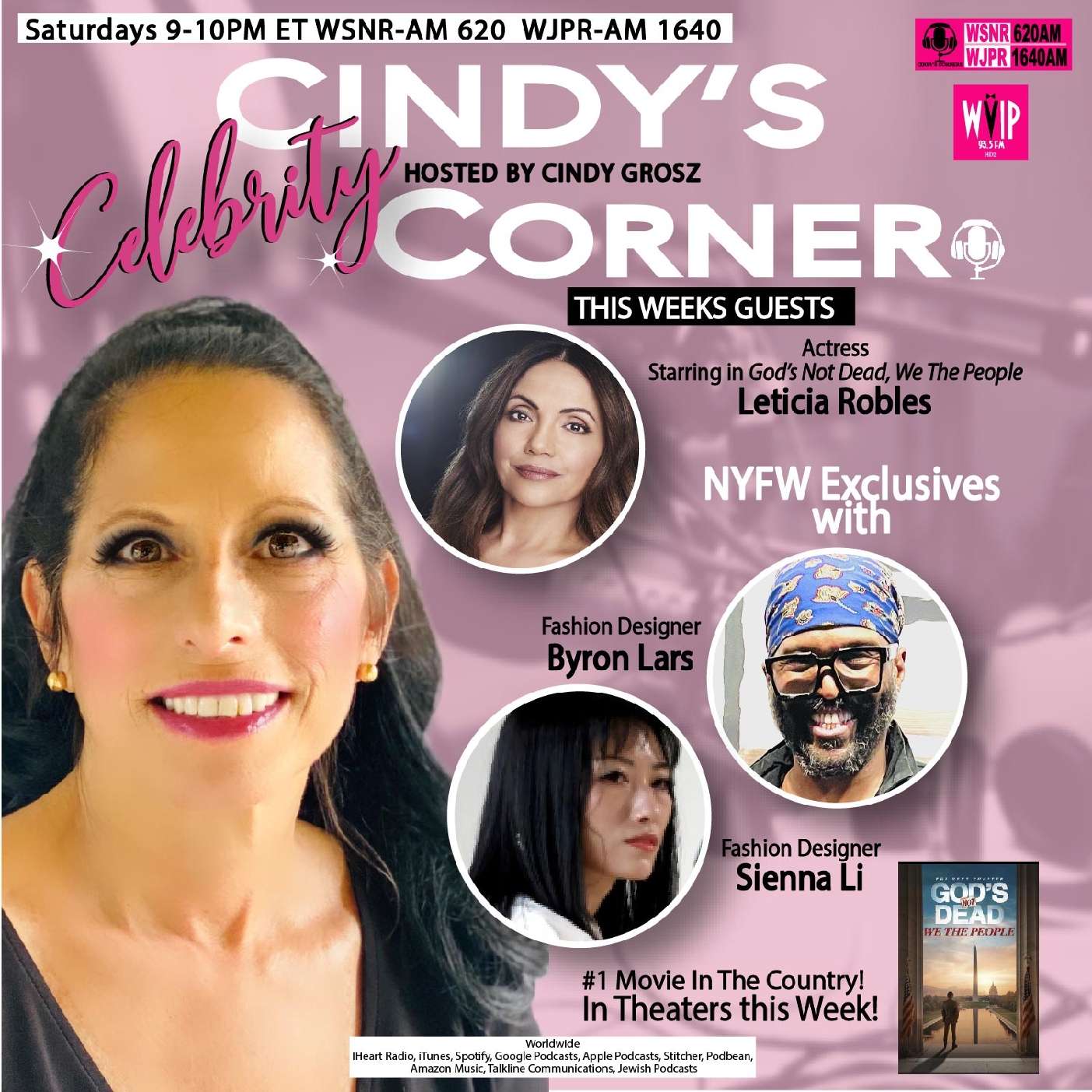 Cindy's Celebrity Corner with Cindy Grosz and guests Leticia Robles and Fashion Designers Byron Lars and Sienna Li