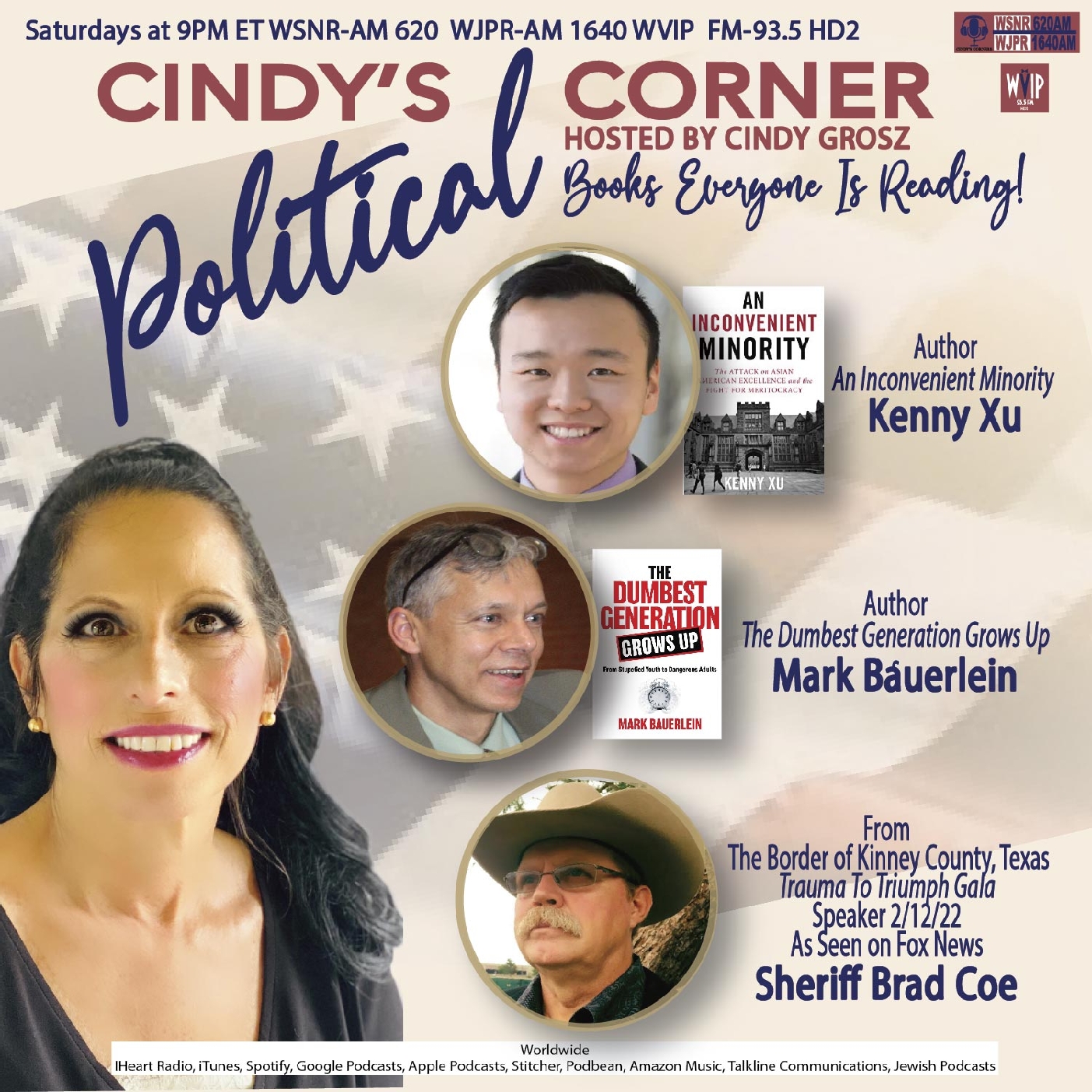Cindy's Political Corner WIth CIndy Grosz and Guests Kenny Xu, Mark Bauerlein, and Sheriff Brad Coe