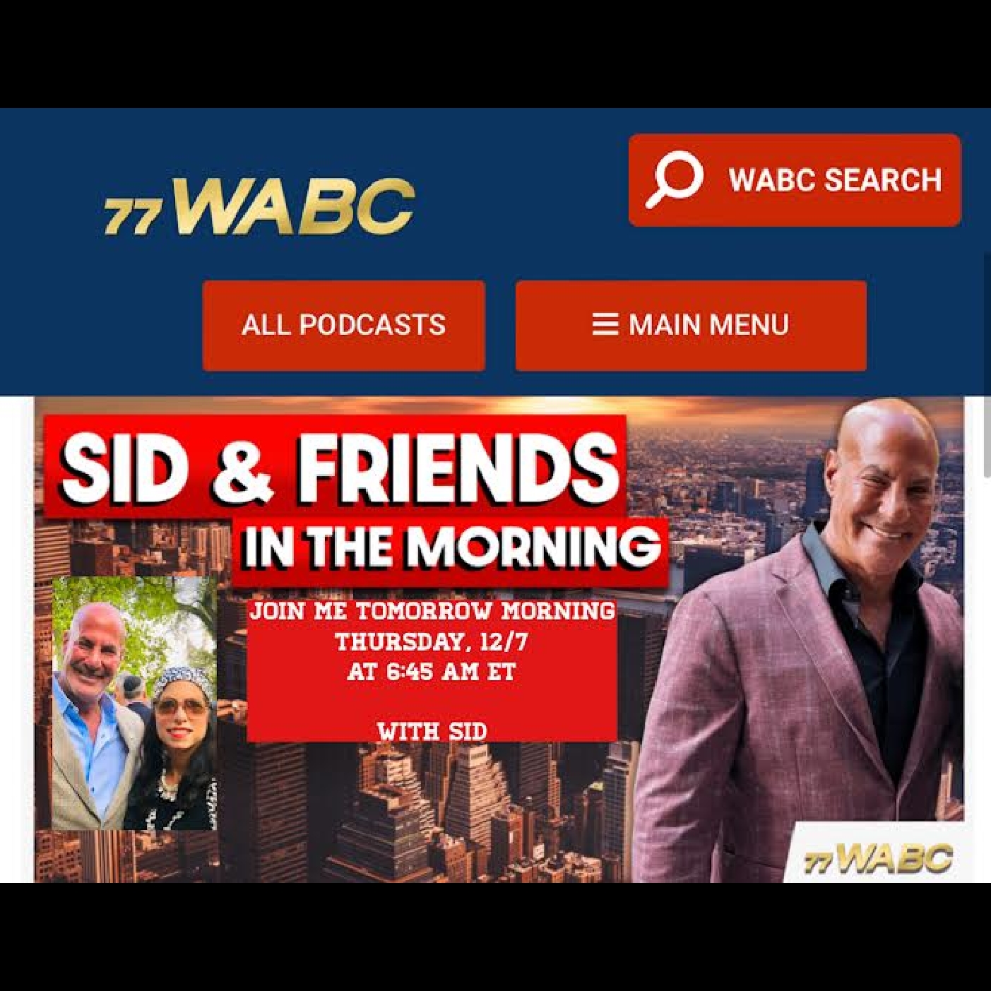 Cindy Grosz on Sid and Friends WABC 770AM